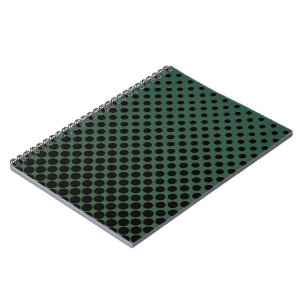 Cascading Black polka-punten op donkergroen Notitieboek