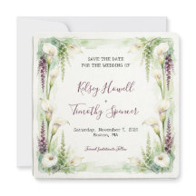 Cascading Calla Save the Date Kaart