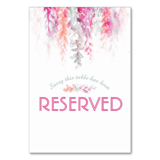 Cascading Flowers roze koraal waterverf gereservee Kaart (Voorkant)