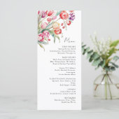 Cascading Flowers Tulpen Bruiloft Menu (Staand voorkant)