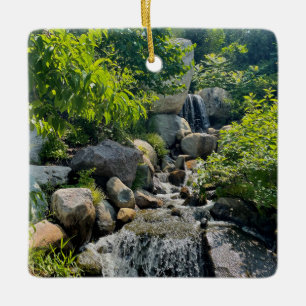 Cascading Forest waterval bosgroen Keramisch Ornament