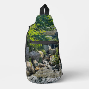 Cascading Forest waterval bosgroen Sling Bag