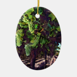 Cascading Grapes Keramisch Ornament