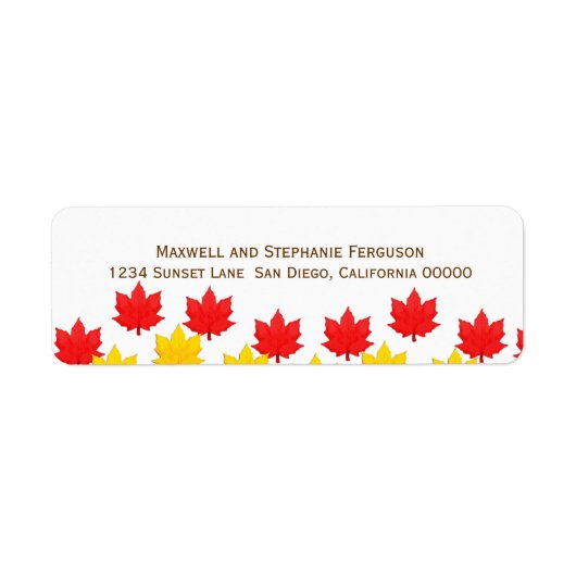 Cascading Leaves Return Address Labels (Voorkant)