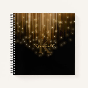 Cascading Lights Monogram Gold ID789 Notitieboek