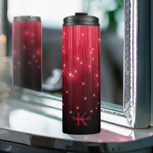 Cascading Lights Monogram Rood ID789 Thermosbeker