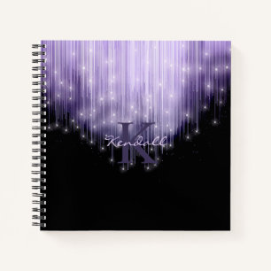 Cascading Lights Monogram Violet ID789 Notitieboek