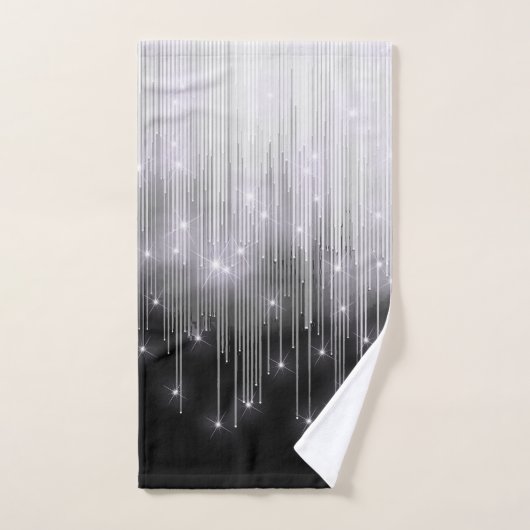 Cascading Lights Monogram zwart en wit ID789 Bad Handdoek (Handdoek)