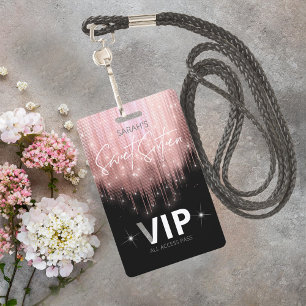 Cascading Lights Sweet 16 Roze Goud ID790 Badge