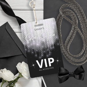 Cascading Lights Sweet 16 Zwart en Wit ID790 Badge