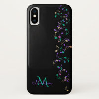 Cascading Muzieknoten Monogram iPhone X Hoesje