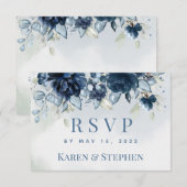 Cascading Peonies Weddenschap Mail Back RSVP Kaartje (Voorkant / Achterkant)