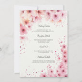 Cascading Pink Flowers Wedding Invitation (Dos)