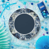 Cascading Pioenen Bruiloft 9 Inch Navy Dinner Bord (Feest)