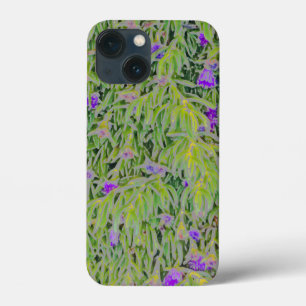 CASCADING PURPLE FLOWERS AMID GREEN FOLIAGE iPhone 13 MINI HOESJE