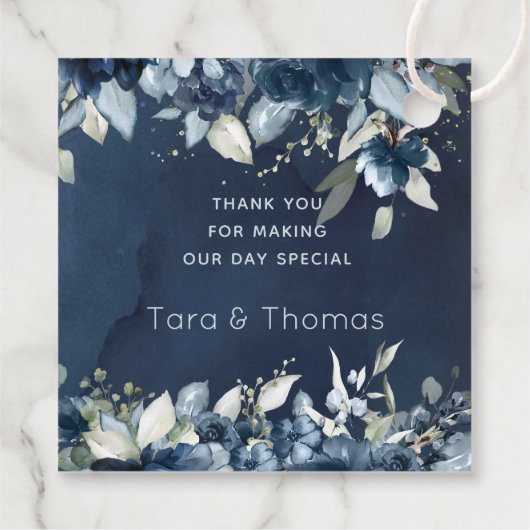 Cascading Rozen bruiloft gunst cadeau vierkant Lab Bedankjes Labels (Achterkant)