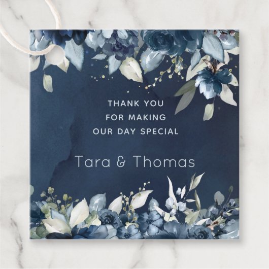 Cascading Rozen bruiloft gunst cadeau vierkant Lab Bedankjes Labels (Voorkant)