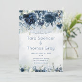 Cascading Rozen Wedding Luxury Invitation Suite Kaart (Staand voorkant)