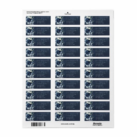 Cascading Rozen Wedding Plain Envelope Adres Etiket (Full Sheet)