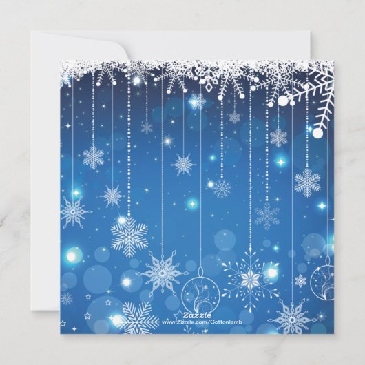 Cascading Snowflakes Photo Holiday Card Feestdagenkaart (Achterkant)
