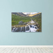 Cascading stream, Glacier National Park Canvas Afdruk (Insitu (Houten vloer))
