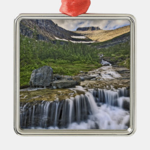 Cascading stream, Glacier National Park Metalen Ornament