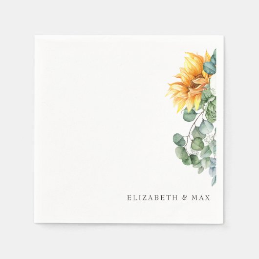 Cascading Sunflower Greenery Sage Wedding Servet (Voorkant)