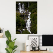 Cascading Volefossen-waterval Poster (Thuiskantoor)