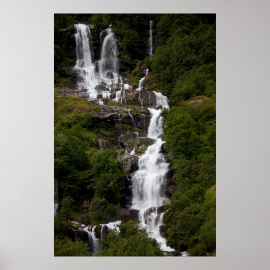 Cascading Volefossen-waterval Poster (Voorkant)