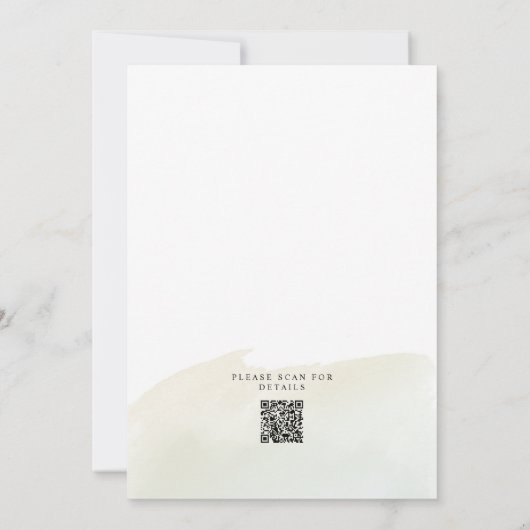 Cascading waterverf madeliefjes qr code bruiloft kaart (Achterkant)