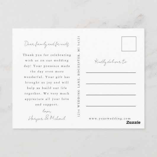 Cascading waterverf tulpen dank u briefkaart (Achterkant)