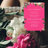 Cascading White Floral Hot Pink Insert Kaart