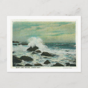 Casco Bay, MaineSurf en Beach Rocks Briefkaart