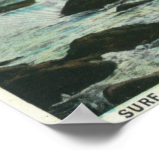 Casco Bay, MaineSurf en Beach Rocks Poster (Hoek)