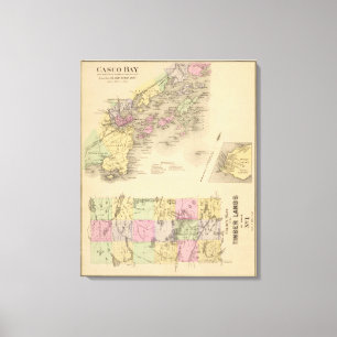 Casco Bay Map Canvas Afdruk