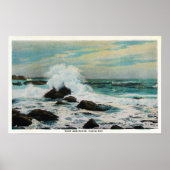 Casco Bay Uitzicht van het Surf en Rocks Poster (Voorkant)