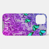 CASE MAISON COQUE IPHONE BLUE LACE AVEC NOM PERSON (Verso (horizontal))