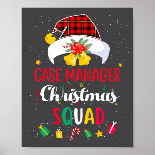 Case Manager Christmas Squad Santa Hat Matching Pr Poster (Voorkant)