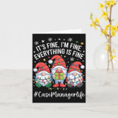 Case Manager Gnome Everything Is Fine Funny Christ Kaart (Gele Bloem)