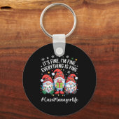 Case Manager Gnome Everything Is Fine Funny Christ Sleutelhanger (Voorkant)
