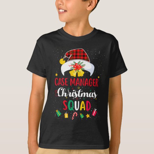Case Manager Kerstploeg Sinterklaas Hoed Matching T-shirt (Voorkant)
