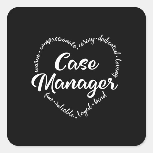 Case Manager, Social worker Outcomes Vierkante Sticker (Voorkant)