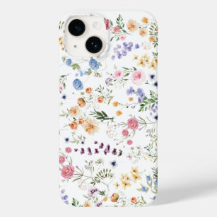 Coque Pour iPhone 14 Aquarelle colorée Fleur sauvage Meadow
