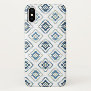 Case-Mate iPhone Case Aztec Style Motif Motif Blues Blanc Or