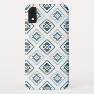 Case-Mate iPhone Case Aztec Style Motif Motif Blues Blanc Or