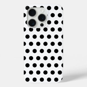 Coque iPhone 15 Pro Blanc avec points noirs - Choisir/Ajouter des coul