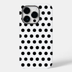 Coque Pour iPhone 14 Pro Blanc avec points noirs - Choisir/Ajouter des coul