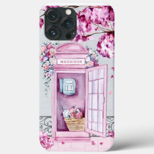 Case-Mate iPhone Case Bouteille de téléphone rose floral personnalisée