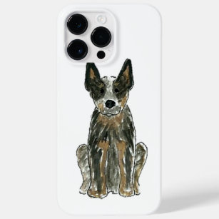 Coque Pour Pour iPhone 14 Pro Max Caisse bleue de téléphone de Heeler de chien