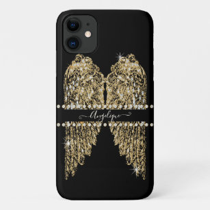Case-Mate iPhone Case Chic Golden n Diamond Jewel Angel Wings Bling
